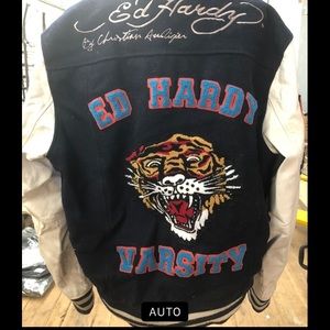 ed hardy leather jacket